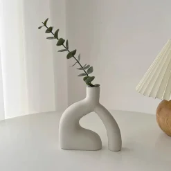 Abstract Twist Stone Ceramic Vase