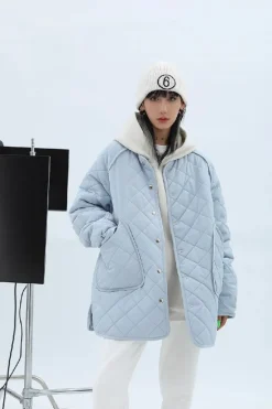 Acqua Blue Diamond Cotton Jacket