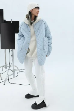 Acqua Blue Diamond Cotton Jacket
