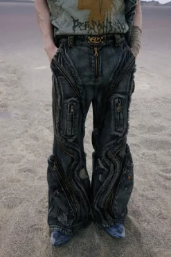 Alien Dirty Zipper Jeans