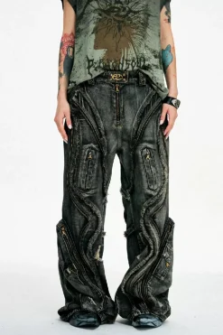 Alien Dirty Zipper Jeans