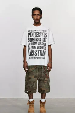 Allover Letter Print T-Shirt