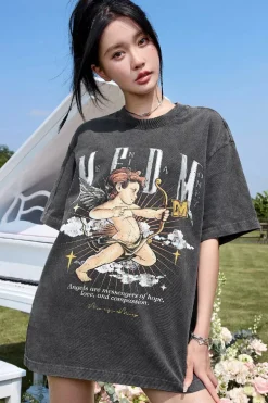 Angel Series Washed Hand-Painted Tee