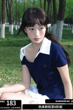 Asym Shoulder Embroidered Polo