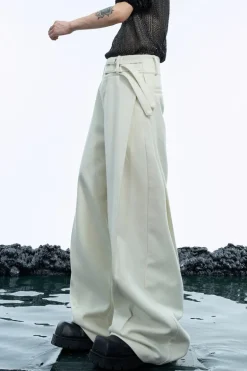 Asymmetric Metal Button Pants