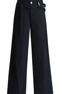 Asymmetric Metal Button Pants
