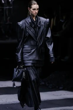 Asymmetric Metal Handle Chain Shoulder Bag