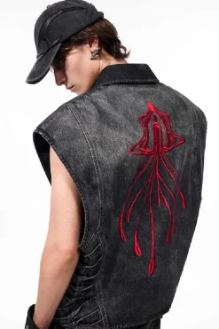 Asymmetrical Jellyfish Denim Vest