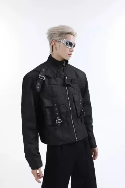 Asymmetrical Metal Detail Jacket