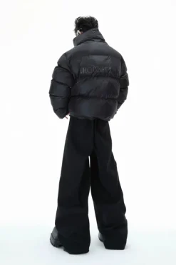 Asymmetrical Zipper High-Collar Puffer Jacket