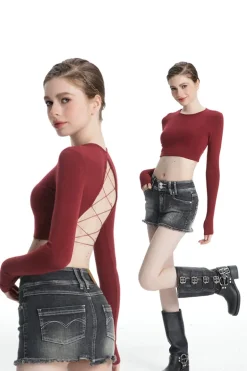 Backless Tie Baby Tee