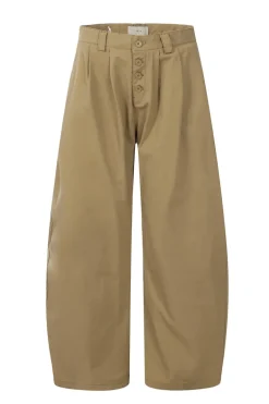 Baggy Button Wide-Leg Trousers