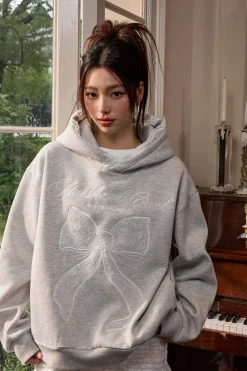Ballet Lace Bowknot Hoodie