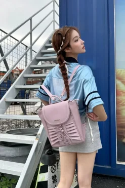 Ballet-Inspired Silky Bow Backpack