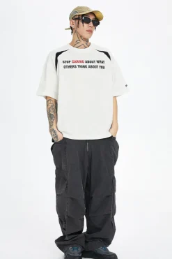Basic Slogan Print Couple Tee
