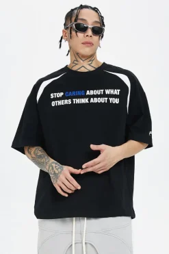 Basic Slogan Print Couple Tee