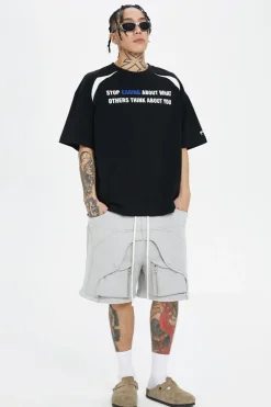 Basic Slogan Print Couple Tee