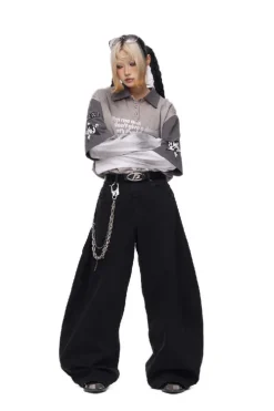 Basic Washed Wide Leg Jeans
