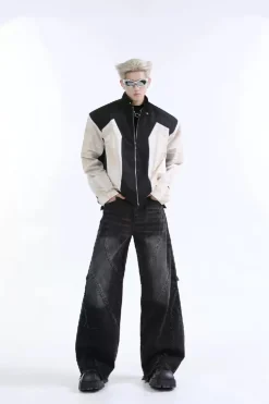 Black and White Crop Jacket