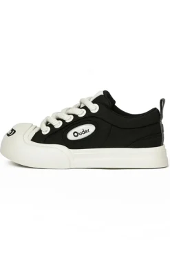 Black Canvas Chunky Sneakers