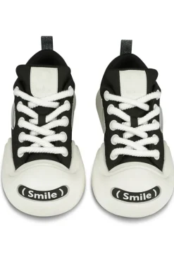 Black Canvas Chunky Sneakers