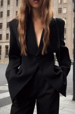 Black Minimal Suit Jacket
