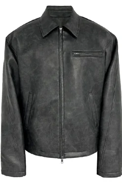 Black Mist Distressed Leather Jacket