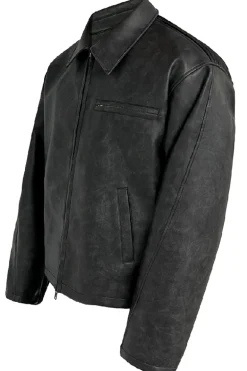 Black Mist Distressed Leather Jacket