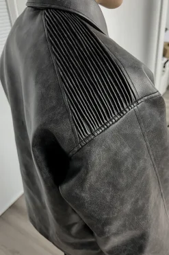 Black Mist Distressed Leather Jacket