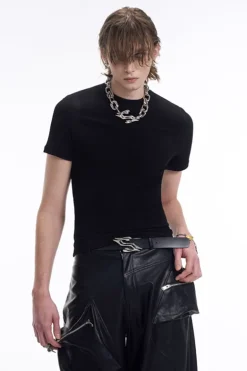 Black Slim Fit Stretch T-Shirt
