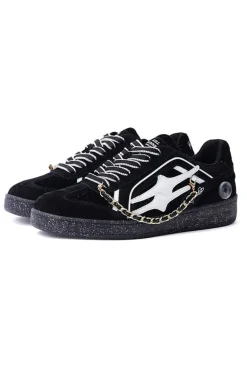 Black Sparkle Unisex Retro Low Top Trainers
