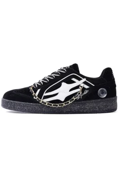 Black Sparkle Unisex Retro Low Top Trainers