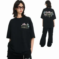 Blooming Flowers Embroidered Tee