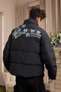 Blue Floral Embroidery Graphene Jacket