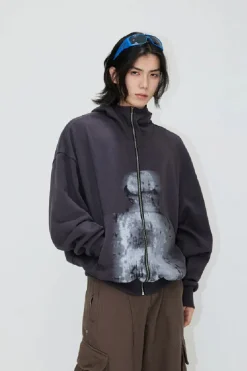 Blurry Portrait Zip Hoodie