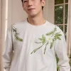 Botanical Embroidery Long Sleeve Tee