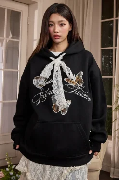 Burnt Lace Butterfly Hoodie
