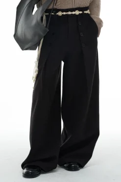 Buttoned Wool Trousers
