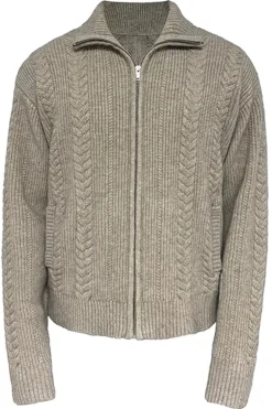 Cable Knit Zipper Sweater