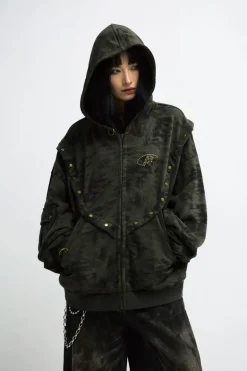 Camo Bronze Button Hoodie