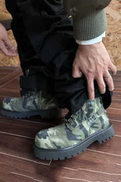 Camo Distressed Work Boots