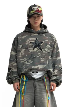 Camo Embroidered Vintage Hoodie