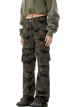 Camo Flared Cargo Pants