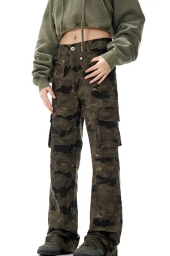Camo Flared Cargo Pants