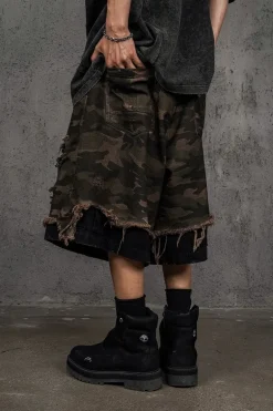 Camo Patchwork Cargo Shorts