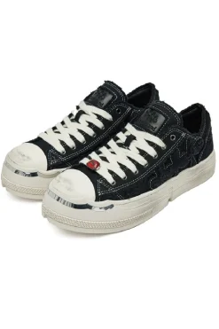 Carbon Black Low-Top Canvas Sneakers