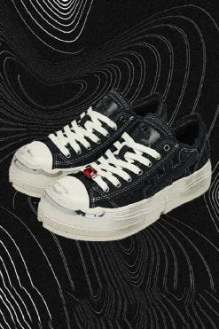 Carbon Black Low-Top Canvas Sneakers