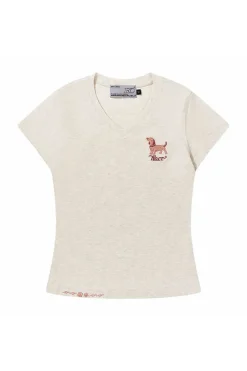 Cartoon Dog V-Neck Tee