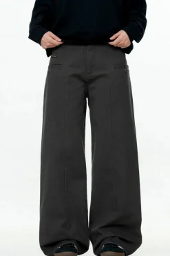 Cement Gray Straight Cargo Pants