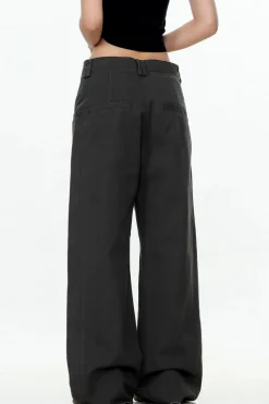 Cement Gray Straight Cargo Pants
